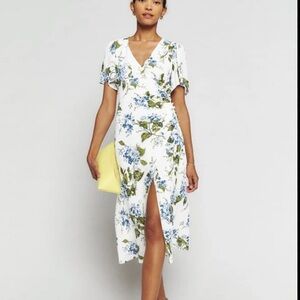 Reformation Breanna Midi Floral Dress in Riviera